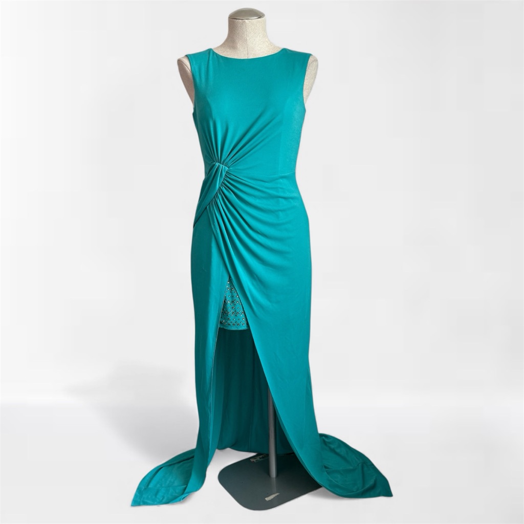 Bcbgmaxazria Ariel Draped Long Stud Detail Gown